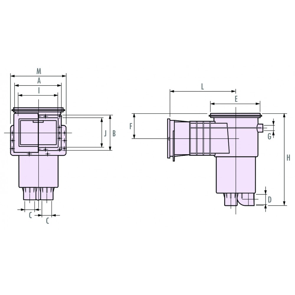 Super skimmer με τετράγωνο καπάκι 17,5lt Βαρέως τύπου - Image 3